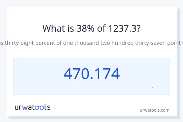 38% از 1237.3 چقدر است؟