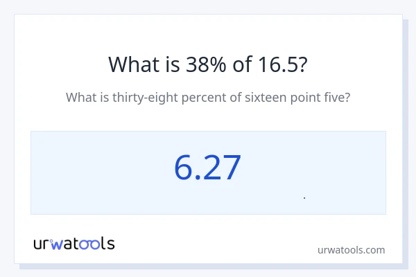 38% از 16.5 چقدر است؟