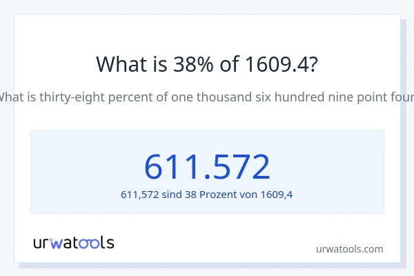 Was ist 38% von 1609.4?