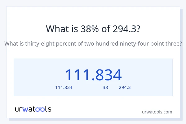 38% ของ 294.3 คือเท่าไร?
