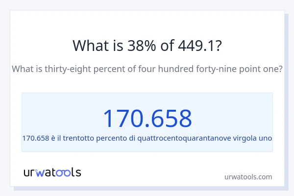 Qual è il 38% di 449.1?
