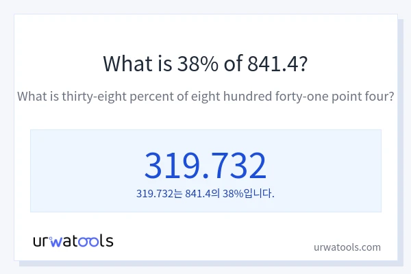 841.4의 38%는 얼마입니까?