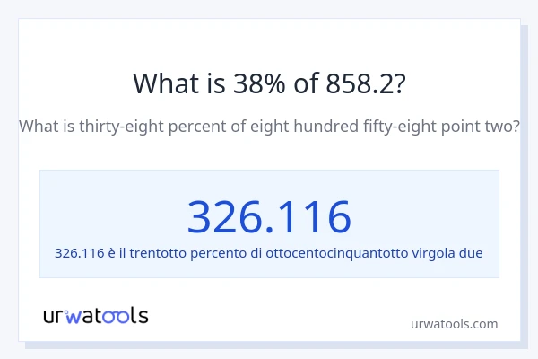 Qual è il 38% di 858.2?