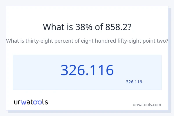 858.2 کا 38% کیا ہے؟