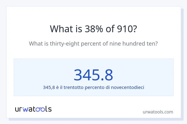 Qual è il 38% di 910?