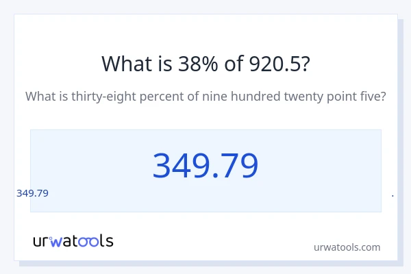 920.5 ರಲ್ಲಿ 38% ಎಂದರೇನು?