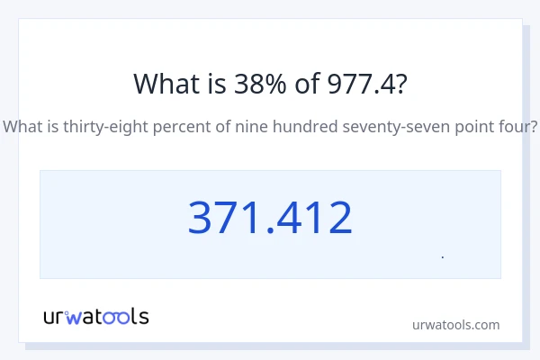 38% از 977.4 چقدر است؟
