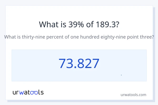 39% از 189.3 چقدر است؟