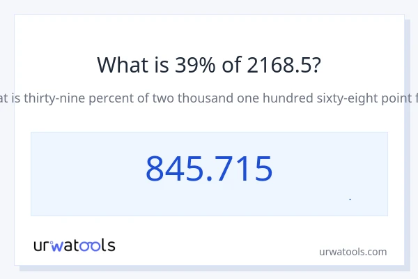 39% از 2168.5 چقدر است؟