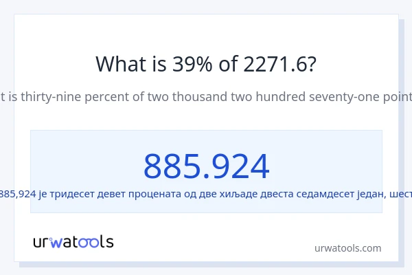 Колико је 39% од 2271.6?