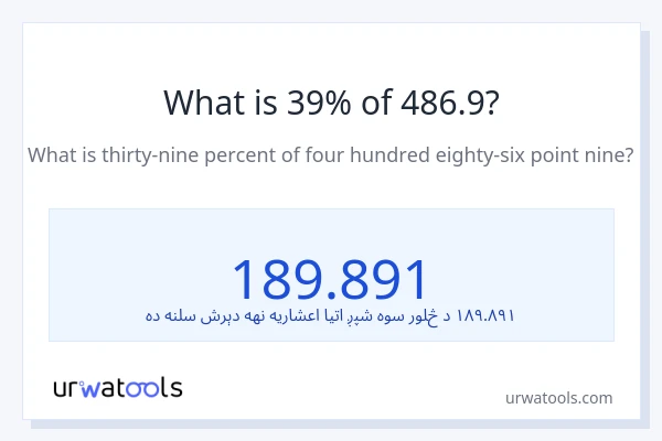 د 486.9 39٪ څومره دی؟