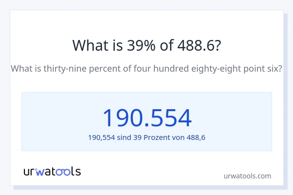 Was ist 39% von 488.6?