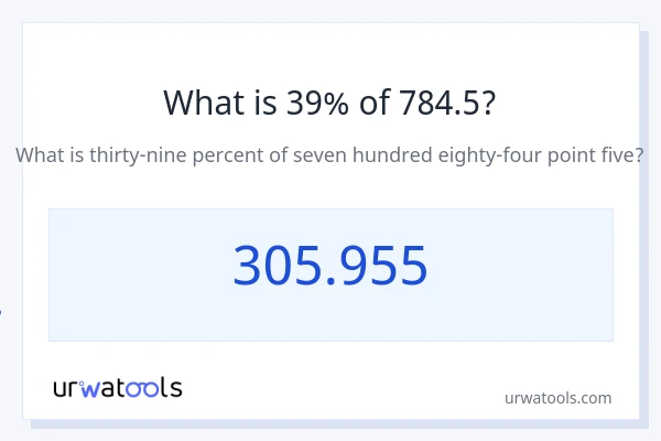 784.5 இல் 39% என்றால் என்ன?