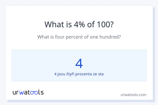 Kolik je 4 % z 100?