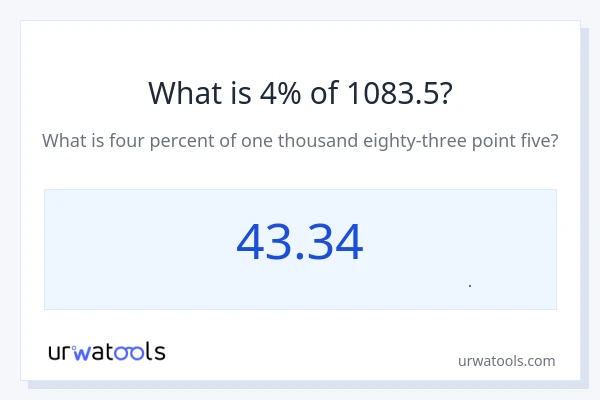 4% از 1083.5 چقدر است؟