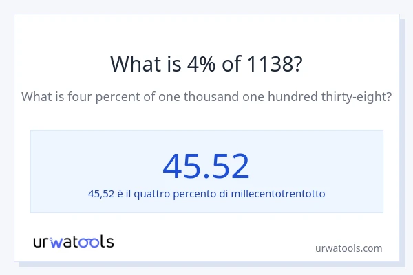 Qual è il 4% di 1138?