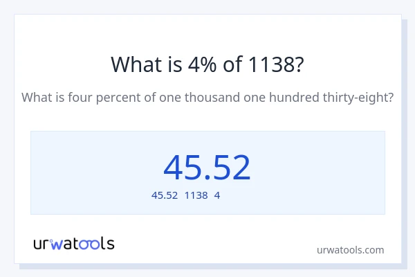 1138の4%は何ですか?