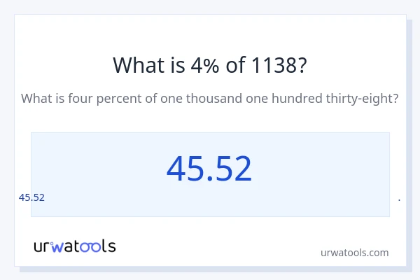 1138 இல் 4% என்றால் என்ன?