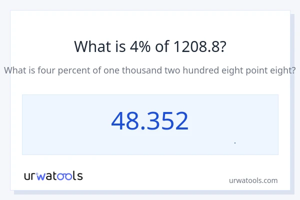 4% از 1208.8 چقدر است؟