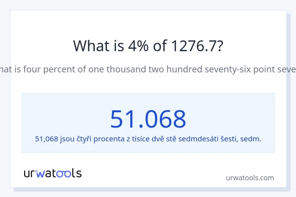 Kolik je 4 % z 1276.7?
