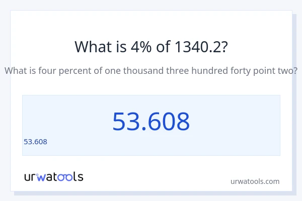 1340.2 లో 4% ఎంత?