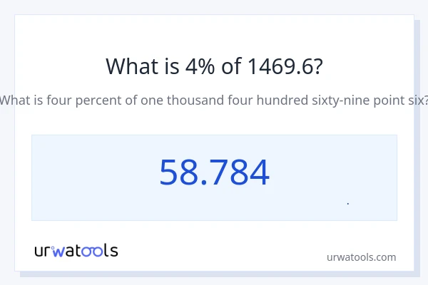 4% از 1469.6 چقدر است؟
