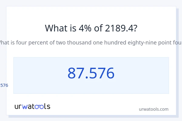 2189.4 ರಲ್ಲಿ 4% ಎಂದರೇನು?