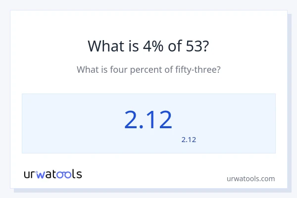 53 کا 4% کیا ہے؟