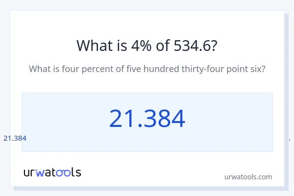 534.6 യുടെ 4% എന്താണ്?