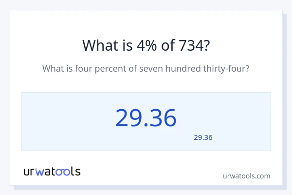 734 کا 4% کیا ہے؟