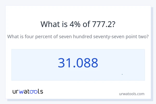 4% از 777.2 چقدر است؟
