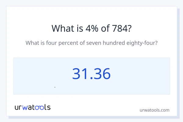 784 નું 4% કેટલું થાય?