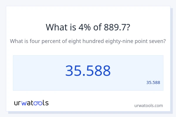 מה זה 4% מתוך 889.7?