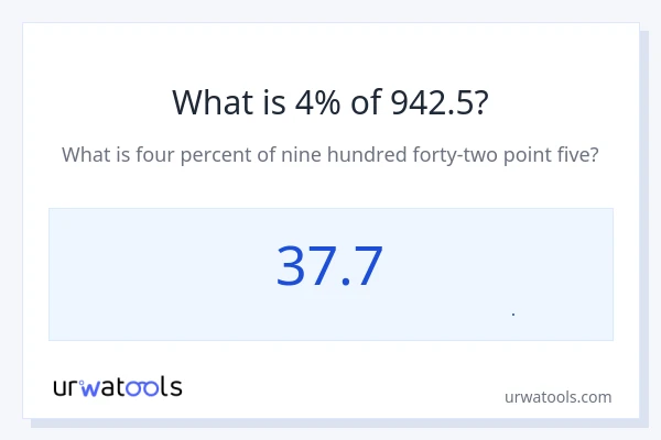 4% از 942.5 چقدر است؟