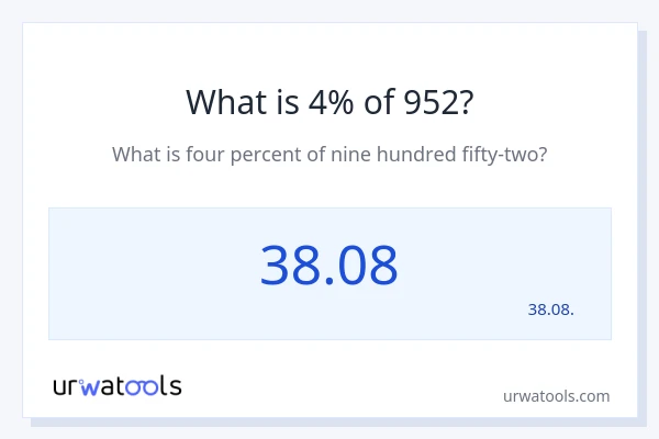 952 യുടെ 4% എന്താണ്?