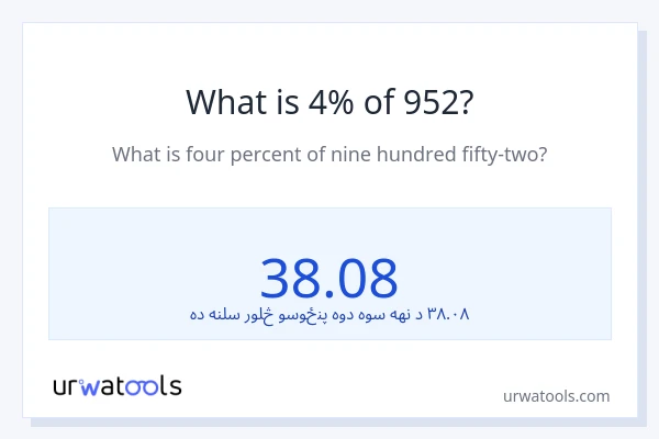 د 952 4٪ څومره دی؟