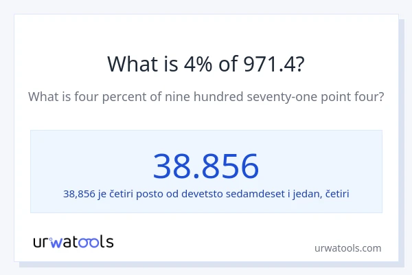Što je 4% od 971.4?