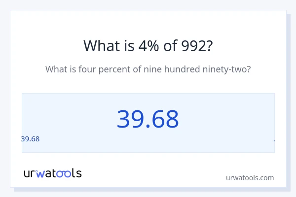 992 ರಲ್ಲಿ 4% ಎಂದರೇನು?