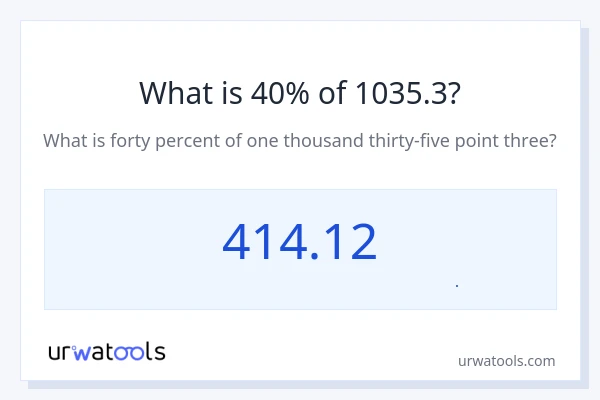 40% از 1035.3 چقدر است؟