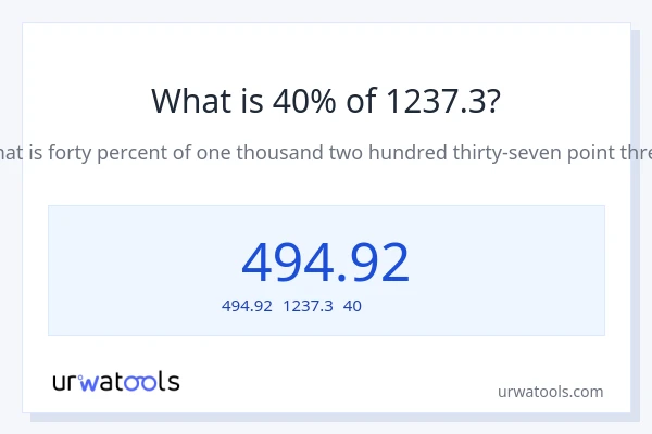 1237.3の40%は何ですか?