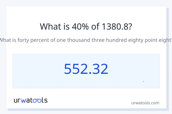 40% از 1380.8 چقدر است؟