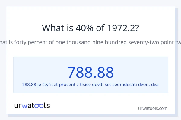 Kolik je 40 % z 1972.2?