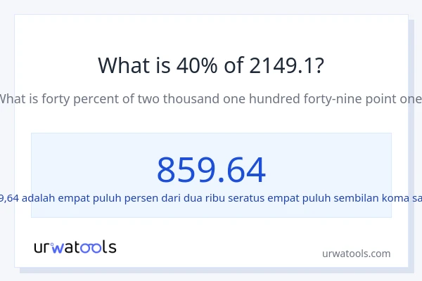Berapakah 40% dari 2149.1?