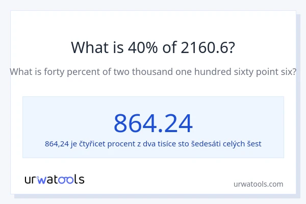Kolik je 40 % z 2160.6?