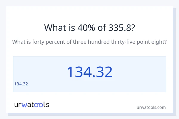 335.8 లో 40% ఎంత?