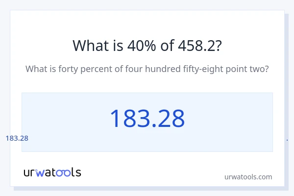 458.2 ರಲ್ಲಿ 40% ಎಂದರೇನು?