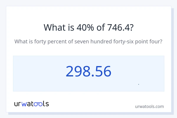 40% از 746.4 چقدر است؟