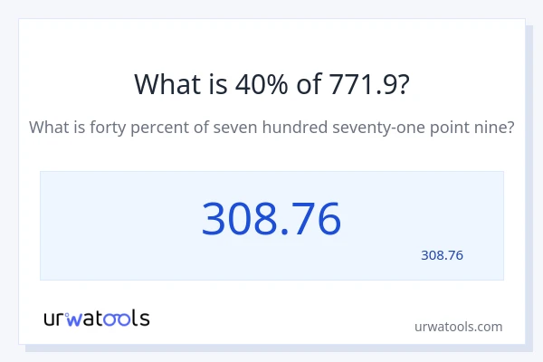 מה זה 40% מתוך 771.9?
