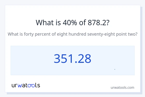 40% از 878.2 چقدر است؟