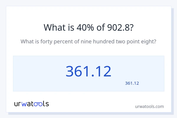 902.8 کا 40% کیا ہے؟